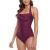 Smismivo Tummy Control Swimwear Halter One Piece Slimming Vintage Retro Swimsuit Womens Ruched Push Up Bathing Suit