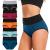 Women's Underwear Cotton, High Waisted Full Coverage Briefs, Soft Stretch No Muffin Top Ladies Panties Regular & Plus Size