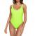 MIAIULIA Women's Retro 80s/90s Inspired High Cut Low Back Padding One Piece Swimwear Bathing Suits