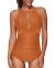Tempt Me Women One Piece Swimsuit High Neck Plunge Mesh Ruched Monokini Swimwear