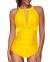 Tempt Me Women One Piece Swimsuit High Neck Plunge Mesh Ruched Monokini Swimwear