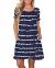WNEEDU Women's Summer Casual T Shirt Dresses Short Sleeve Swing Dress with Pockets
