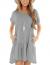 Minclouse Women's Short Sleeve Flowy Swing T Shirt Dress Baby Doll Cute Casual Pockets Dresses