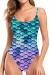 RAISEVERN Women's One Piece Funny Swimsuits Adjustable 3D Print Bathing Suit Graphic Swimwear
