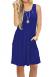 AUSELILY Women's Sleeveless Pleated Tank Empire Waist Casual Dress with Pockets Knee Length