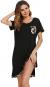 Vlazom Women’s Nightgowns Soft Cotton Stripe Nightdress 3/4 Sleeve Night Shirt Sleepwear with Pockets
