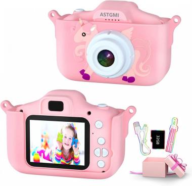 Kids Camera,Upgrade HD Digital Camera for Toddlers, Kid Camera Toys for 5 Year Old Girls Boys, Christmas Birthday Gifts for Age 3 4 5 6 7 8 Year Old with 32GB SD Card & Silicone Cover