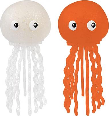 SunnyLIFE S22JELLK Sq Org/SIL Jellyfish Bath Toys Orange/Silver Set of 2, Multi