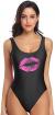 MIAIULIA Women's Retro 80s/90s Inspired High Cut Low Back Padding One Piece Swimwear Bathing Suits