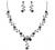 BriLove Women's Wedding Jewelery Leaf Cluster Flower Crystal Dangle Earrings Pendant Necklace Set for Bridal