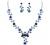 BriLove Women's Wedding Jewelery Leaf Cluster Flower Crystal Dangle Earrings Pendant Necklace Set for Bridal