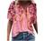 Women's Summer Short Sleeve Tunic Tops V Neck Colorful Floral Printed Tees Shirt Casual Comfy Blouses Tops