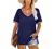 Angerella Summer Tops for Women Casual V Neck T Shirts Short Sleeve Tunic Tops Loose Fit