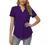 Davenil Women's Short/Long Sleeve V-Neck Tops Loose Tunic Irregular Hem 3/4 Cuffed Sleeve Blouses Casual Rolled Sleeve Shirts