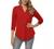 Davenil Women's Short/Long Sleeve V-Neck Tops Loose Tunic Irregular Hem 3/4 Cuffed Sleeve Blouses Casual Rolled Sleeve Shirts