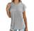 Twotwowin Women's Summer Tunic Tops Color Block Side Twist Knotted Short Sleeve Shirts Casual Blouse