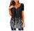 Women's V-Neck Henley T Shirt Flowy Pleated Tunic Blouse Summer Tops Floral Solid Button Down Short Sleeve Tee Shirts