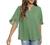 Womens Tops Summer 3/4 Sleeve Chiffon Blouse Loose Casual Elegant Ladies Office Work Shirts Loose Flowy Tshirts Top