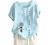 Women's Round Neck Short Sleeve Linen Shirts Sunflowers Print Loose Fit Buttons Casual Summer T Shirts Cute Boho Tops