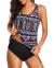 Yonique Womens Blouson Tankini Swimsuits Ladies Tribal Bathing Suits 2 Piece Athletic Swimwear