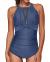 Tempt Me Women One Piece Swimsuit High Neck Plunge Mesh Ruched Monokini Swimwear