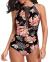 Tempt Me Women One Piece Swimsuit High Neck Plunge Mesh Ruched Monokini Swimwear