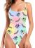 RAISEVERN Women's One Piece Funny Swimsuits Adjustable 3D Print Bathing Suit Graphic Swimwear