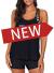 Aleumdr Womens Blouson Striped Printed Strappy T-Back Push up Tankini Top with Shorts