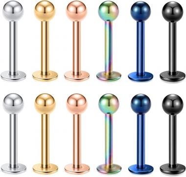 PEAKLINK 16G Surgical Steel 6mm 8mm 10mm Spike Ball Straight Barbell Labret Lip Stud Cartilage Tragus Earrings Monroe Piercing