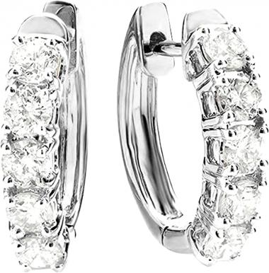 1-5 Carat Huggies Hoop Diamond Earrings 14K Gold Ultra Premium Collection