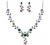 BriLove Women's Wedding Jewelery Leaf Cluster Flower Crystal Dangle Earrings Pendant Necklace Set for Bridal