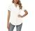 Davenil Women's Short/Long Sleeve V-Neck Tops Loose Tunic Irregular Hem 3/4 Cuffed Sleeve Blouses Casual Rolled Sleeve Shirts