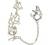 Punk Hollow Flower Leaf Chain Tassel Joint Ring for Women Girl Teen Adjustable Full Armor Knuckle Statement Finger Ring Stacking Bar Halloween Cosplay Party Jewelery