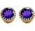 JewelryGift Choose Your Natural Gemstone Round Shape Stud Earrings 18K Gold Plated Fashion Jewelery Earrings for Womens And Girls