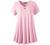 MONNURO Womens Plus Size Short Sleeve V Neck Button Basic Tunic Tops Summer Swing Shirts Blouses for Leggings