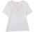 Coral Bay Womens Embroidered Split Neck Short Sleeve Top