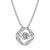T400 925 Sterling Silver Pendant Necklace Dancing Diamond Stone Cubic Zirconia Gift for Women Teen Girls
