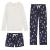 Eddie Bauer 3-Piece Waffle Knit Pajama Set for Women – Long Sleeve V-Neck Henley, Matching Print Pants & Shorts