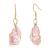 SISMIURRA Stone Earrings For Women 14K Gold Healing Crystal Irregular Earrings Handmade Natural Raw Green White Amethyst Pink Rose Quartz Stone Earrings Jewelry Party Birthday Gifts For Teen Girls