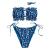 ZAFUL Women's Strapless Ribbed Tie Back Ruffle Cutout Bandeau Bikini Set Swimsuit