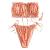 ZAFUL Women's Strapless Ribbed Tie Back Ruffle Cutout Bandeau Bikini Set Swimsuit