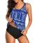 Yonique Womens Blouson Tankini Swimsuits Ladies Tribal Bathing Suits 2 Piece Athletic Swimwear