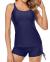 Yonique Womens Tankini Swimsuits Athletic Two Piece Tummy Control Bathing Suits with Shorts Modest Tank Tops