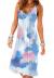 Camisunny Women Casual Loose Tank Dresses Sleeveless Beach Vacation Dress Swing Pleated U Neck Fashion Soft