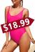 PRETTYGARDEN Women One Piece Swimsuit U Neck Tummy Control Swimwear Slimming Strap Backless Bathing Suit