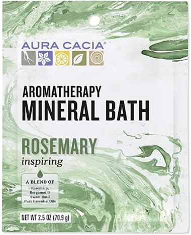 Aura Cacia Inspiring Rosemary Aromatherapy Mineral Bath | 2.5 oz. Packet