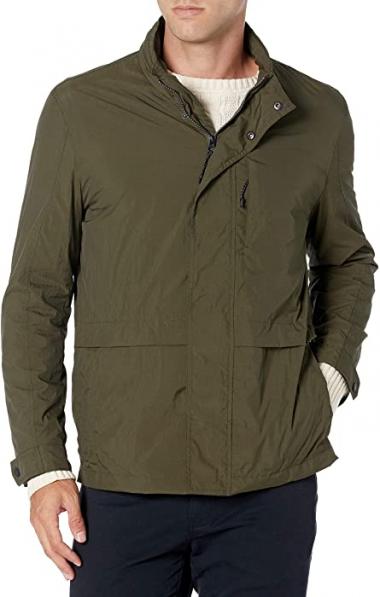 Cole Haan Men's Grand Series Crinkle Packable Rain Jacket