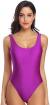 MIAIULIA Women's Retro 80s/90s Inspired High Cut Low Back Padding One Piece Swimwear Bathing Suits