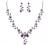 BriLove Women's Wedding Jewelery Leaf Cluster Flower Crystal Dangle Earrings Pendant Necklace Set for Bridal