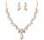 BriLove Women's Wedding Jewelery Leaf Cluster Flower Crystal Dangle Earrings Pendant Necklace Set for Bridal